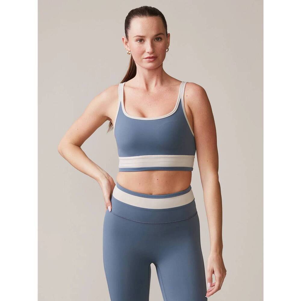 NEW THRIVE SOCIETE banded sports bra in basalt/ash
